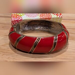 Red and Bronze Bangle Bracelet